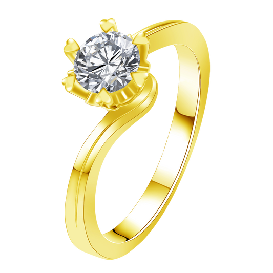 0.2CT 0.3CT 0.5CT Lab Grown Diamond Ring for Women, Heart Six Prong Snowflake Twisted Shank Wedding Band, 10K 14K 18K Gold S925 Silver Platinum