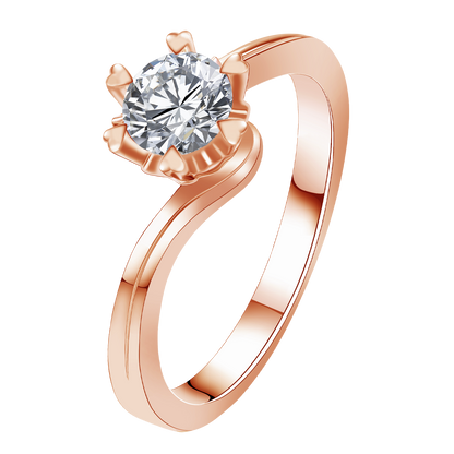 0.2CT 0.3CT 0.5CT Lab Grown Diamond Ring for Women, Heart Six Prong Snowflake Twisted Shank Wedding Band, 10K 14K 18K Gold S925 Silver Platinum