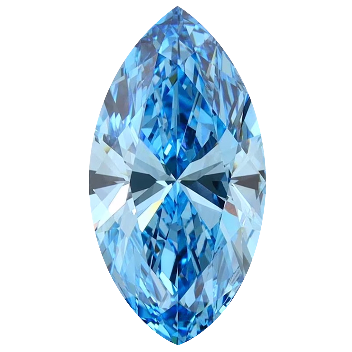 IGI Certified Marquis 1ct-10ct Blue Lab Grown Loose Diamond,Fancy intense-vivid color,vs-vvs clarity.