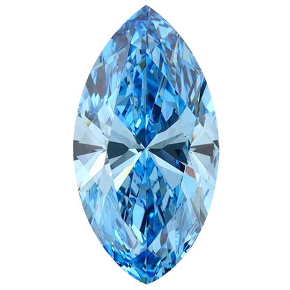 IGI Certified Marquis 1ct-10ct Blue Lab Grown Loose Diamond,Fancy intense-vivid color,vs-vvs clarity.
