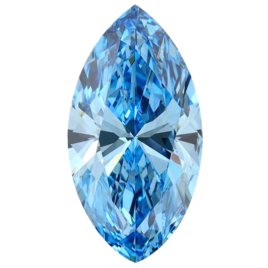 IGI Certified Marquis 1ct-10ct Blue Lab Grown Loose Diamond,Fancy intense-vivid color,vs-vvs clarity.