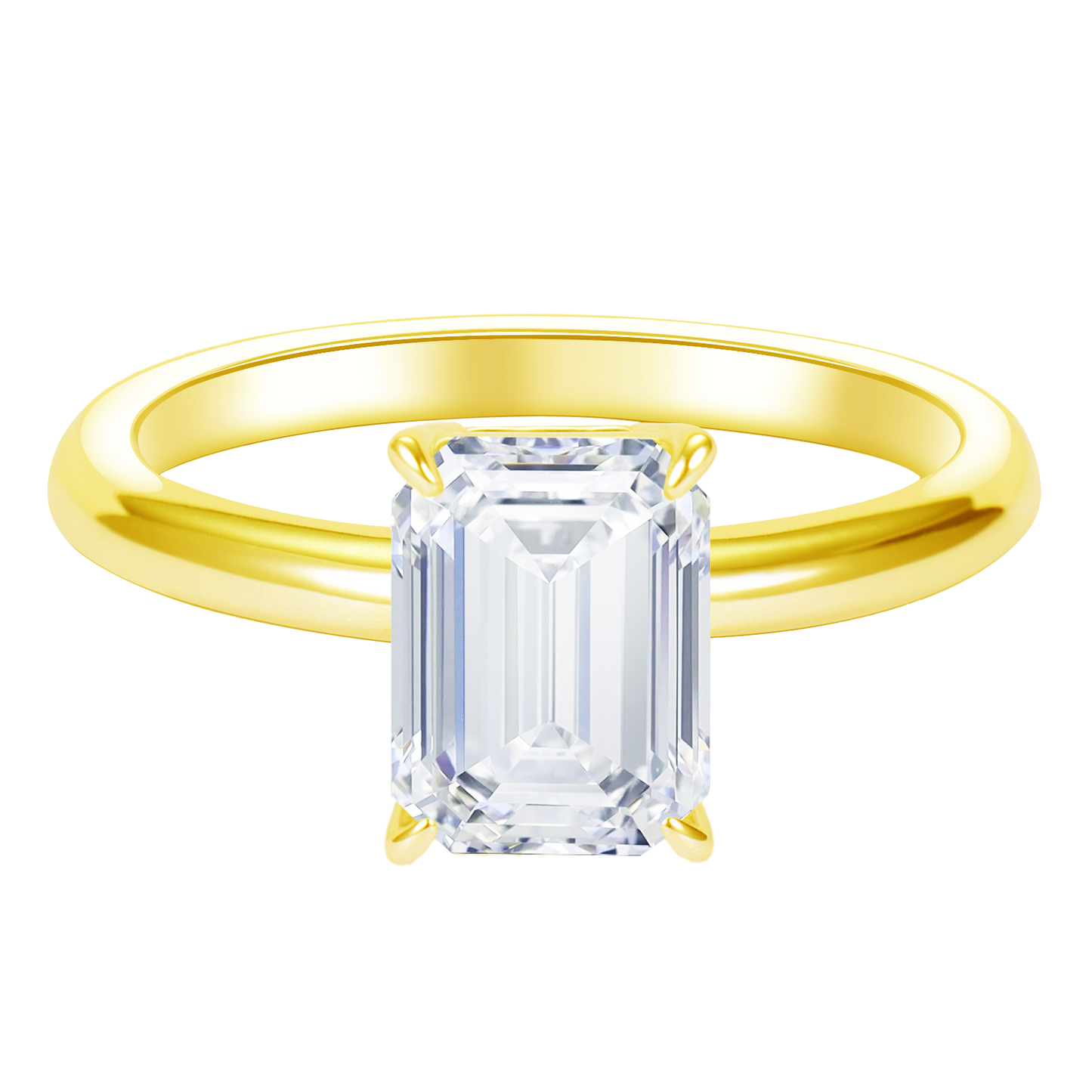 1-3 Carat Emerald Cut Four Prong Solitaire IGI Lab Grown Diamond Ring For Women