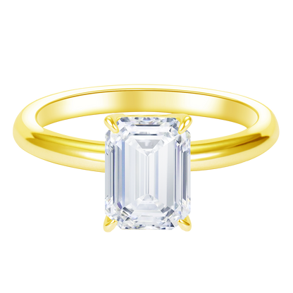 1-3 Carat Emerald Cut Four Prong Solitaire IGI Lab Grown Diamond Ring For Women