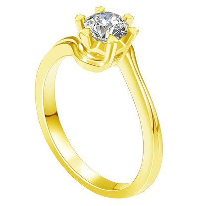 0.2CT 0.3CT 0.5CT Lab Grown Diamond Ring for Women, Heart Six Prong Snowflake Twisted Shank Wedding Band, 10K 14K 18K Gold S925 Silver Platinum