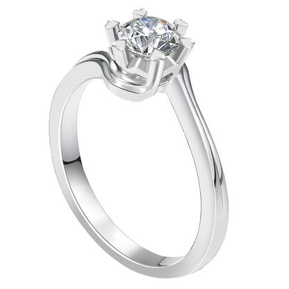 0.2CT 0.3CT 0.5CT Lab Grown Diamond Ring for Women, Heart Six Prong Snowflake Twisted Shank Wedding Band, 10K 14K 18K Gold S925 Silver Platinum