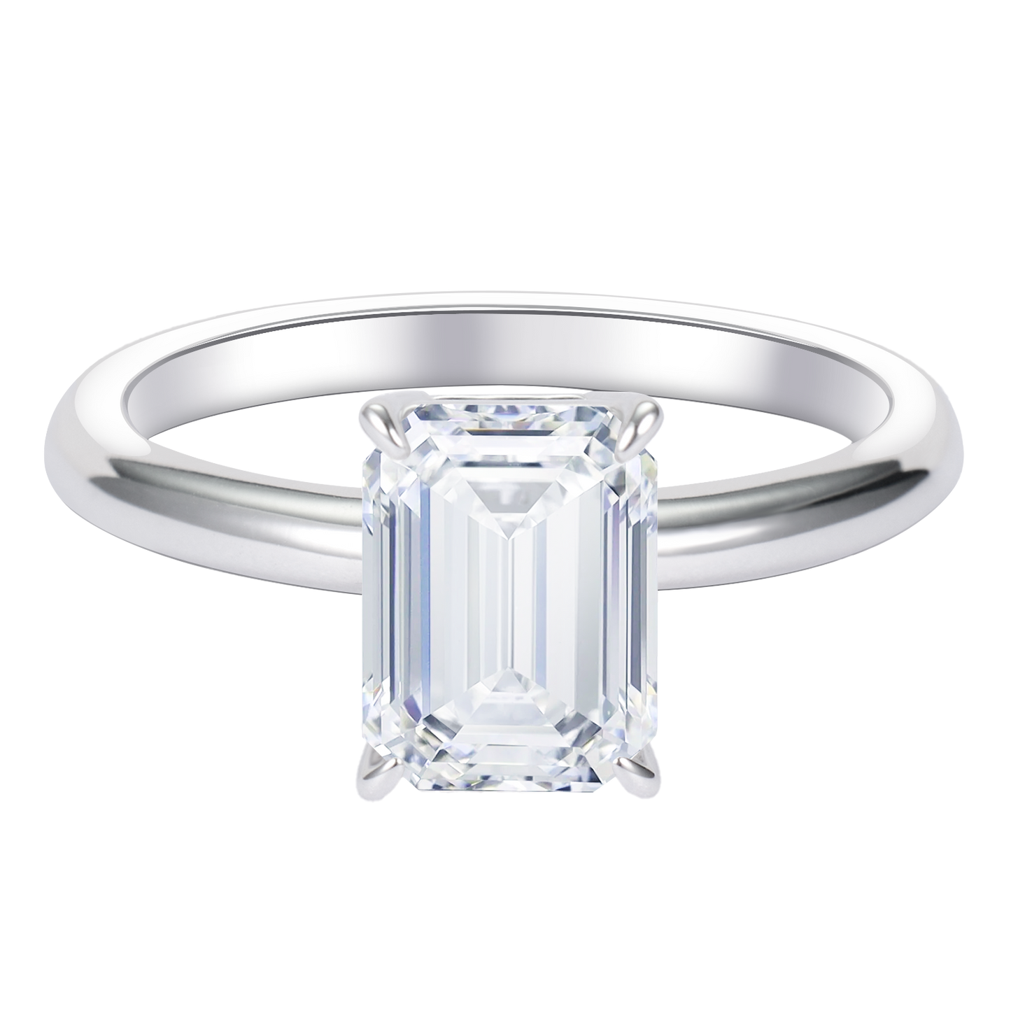 1-3 Carat Emerald Cut Four Prong Solitaire IGI Lab Grown Diamond Ring For Women