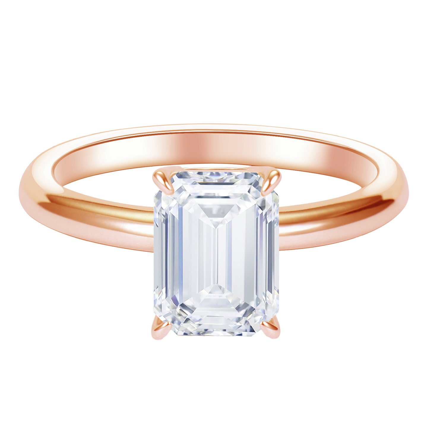 1-3 Carat Emerald Cut Four Prong Solitaire IGI Lab Grown Diamond Ring For Women