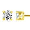 9K/14K/18K/S925 Silver/platinum  1 ct/0.6 ct/0.4 ct Classic 4-Prong Lab Grown Diamond Stud Earrings, Unisex Single Stone