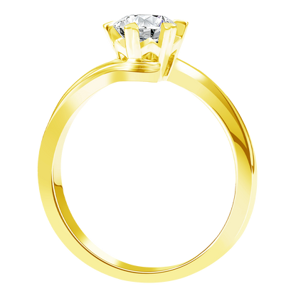 0.2CT 0.3CT 0.5CT Lab Grown Diamond Ring for Women, Heart Six Prong Snowflake Twisted Shank Wedding Band, 10K 14K 18K Gold S925 Silver Platinum