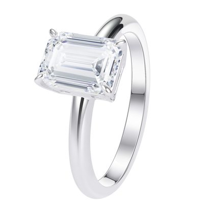 1-3 Carat Emerald Cut Four Prong Solitaire IGI Lab Grown Diamond Ring For Women