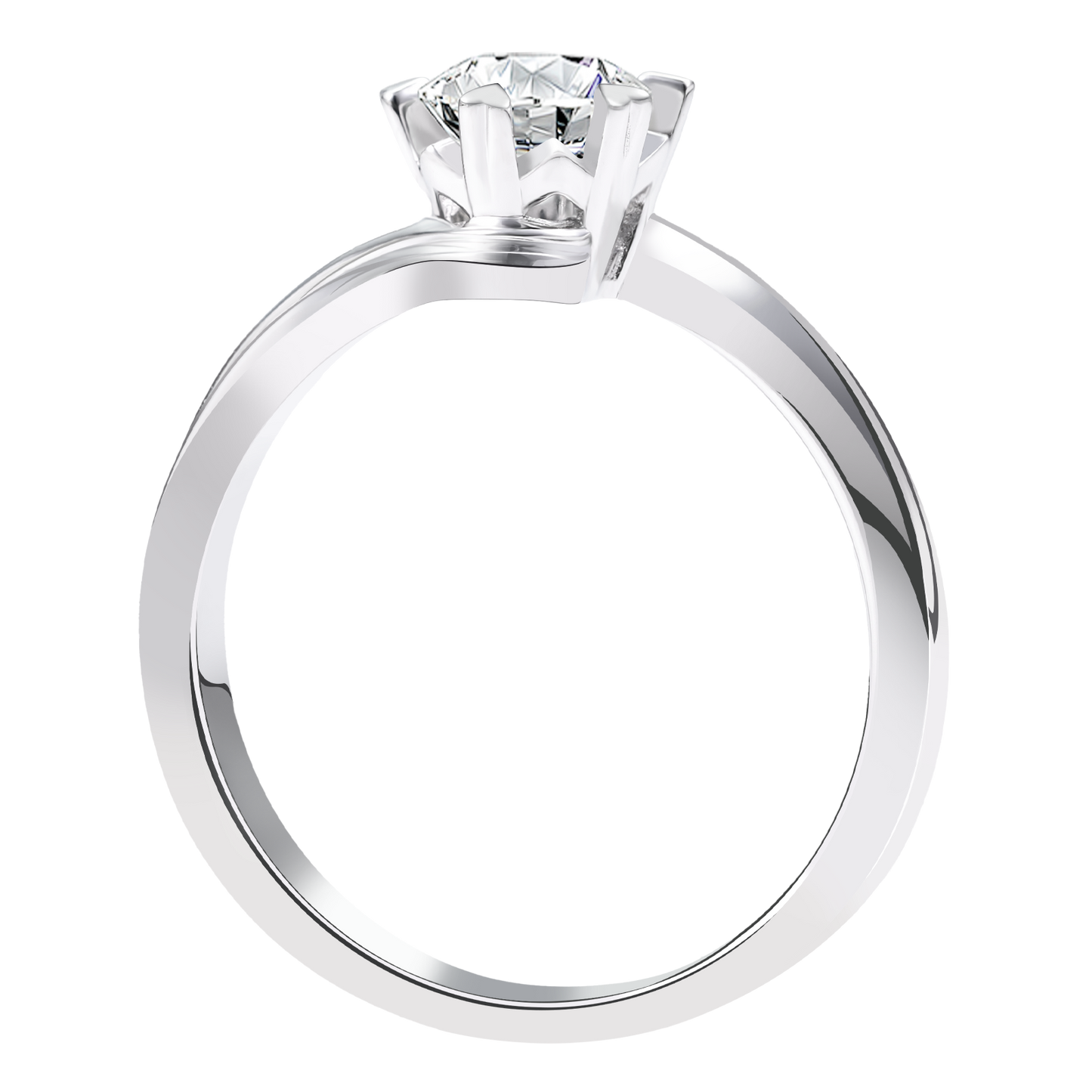 0.2CT 0.3CT 0.5CT Lab Grown Diamond Ring for Women, Heart Six Prong Snowflake Twisted Shank Wedding Band, 10K 14K 18K Gold S925 Silver Platinum