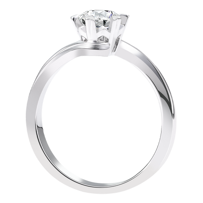 0.2CT 0.3CT 0.5CT Lab Grown Diamond Ring for Women, Heart Six Prong Snowflake Twisted Shank Wedding Band, 10K 14K 18K Gold S925 Silver Platinum