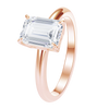 1-3 Carat Emerald Cut Four Prong Solitaire IGI Lab Grown Diamond Ring For Women