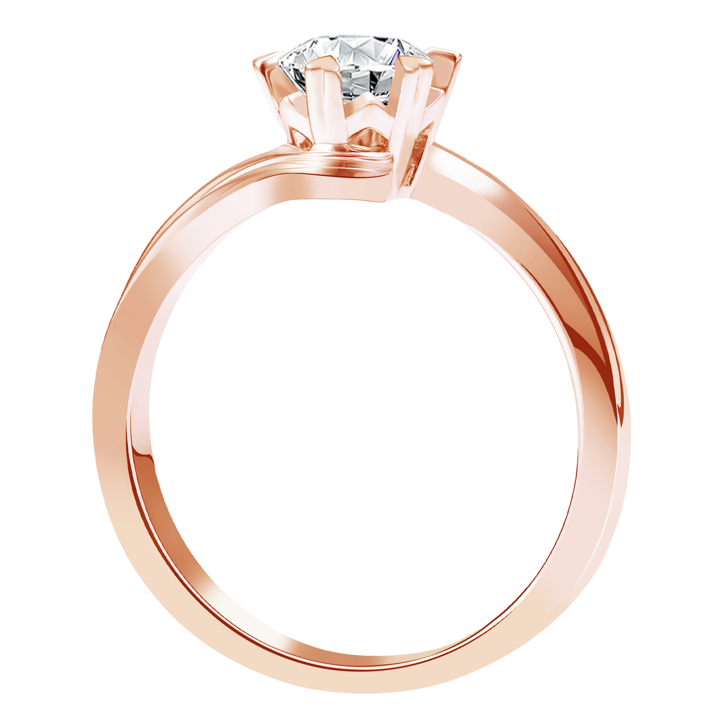 0.2CT 0.3CT 0.5CT Lab Grown Diamond Ring for Women, Heart Six Prong Snowflake Twisted Shank Wedding Band, 10K 14K 18K Gold S925 Silver Platinum