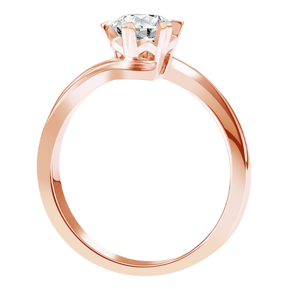 0.2CT 0.3CT 0.5CT Lab Grown Diamond Ring for Women, Heart Six Prong Snowflake Twisted Shank Wedding Band, 10K 14K 18K Gold S925 Silver Platinum