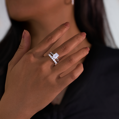 1-3 Carat Emerald Cut Four Prong Solitaire IGI Lab Grown Diamond Ring For Women