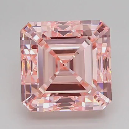 IGI Certified asscher 1ct-10ct Pink Lab Grown Loose Diamond,Fancy intense-vivid color,vs-vvs clarity.
