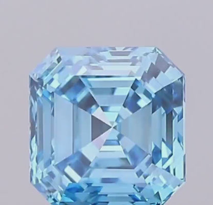 IGI Certified asscher 1ct-10ct Blue Lab Grown Loose Diamond,Fancy intense-vivid color,vs-vvs clarity.