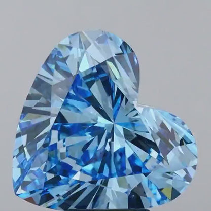 IGI Certified heart 1ct-10ct Blue Lab Grown Loose Diamond,Fancy intense-vivid color,vs-vvs clarity.