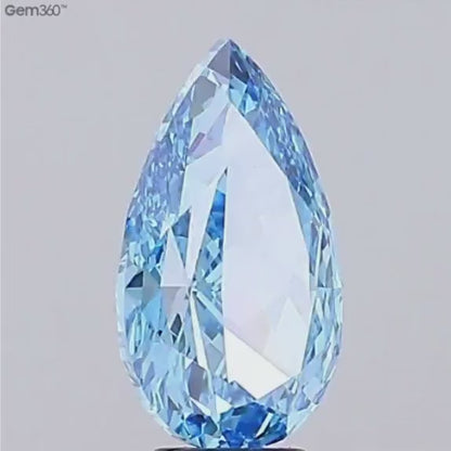 IGI Certified pear 1ct-10ct Blue Lab Grown Loose Diamond,Fancy intense-vivid color,vs-vvs clarity.